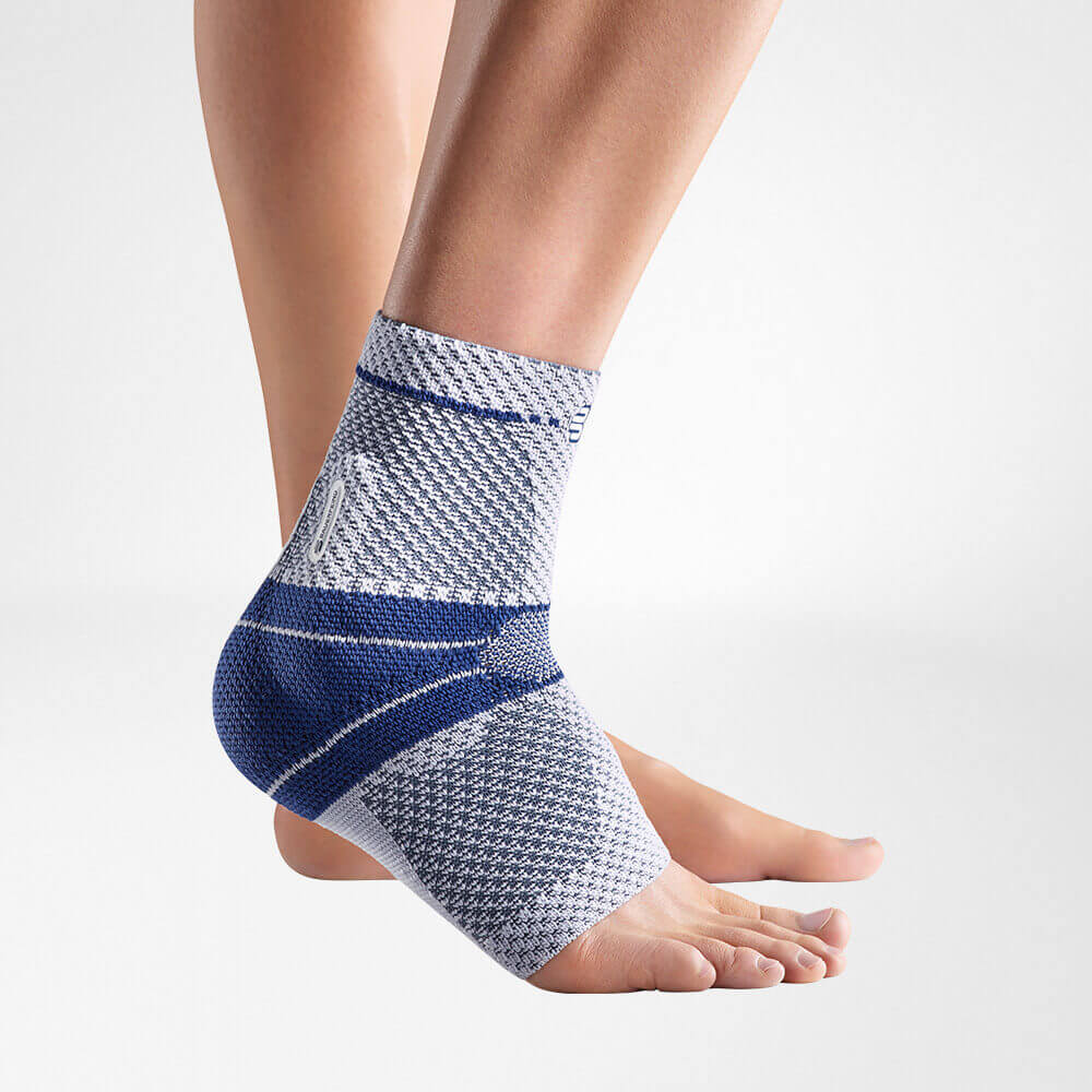 R Pair Black Blue Stripe Pattern Stretchable Open Heel Ankle Support Brace SODIAL 