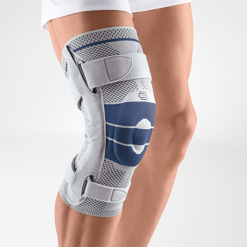 Image of our knee brace GenuTrain S worn on a knee
